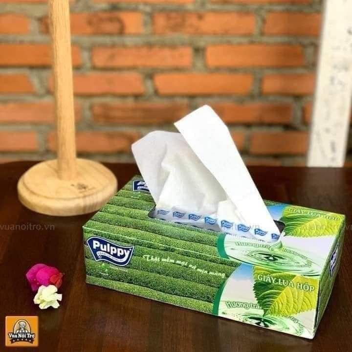 KHĂN GIẤY PULPPY TRÀ XANH - BÁN TỪ 6 HỘP